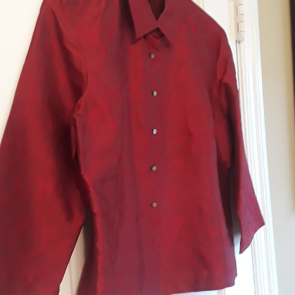 Red silk evening jacket